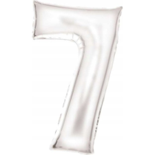 Amscan Lustre Szám Fólia Lufi - 7-es, 86 cm, Fehér (9917299) party kellék