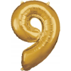 Amscan Óriás Szám Fólia Lufi - 9-es, 83x58 cm, Arany (9906274)
