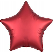 Amscan Selyem Csillag Fólia Lufi - 48 cm, Sötétvörös (9914136) party kellék