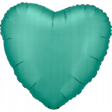 Amscan Silk Jade Green Szív Fólia Lufi 43 cm (615272) party kellék