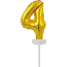 Amscan Szám Fólia Lufi Tortára - 13 cm, 4-es, Arany (615995) party kellék