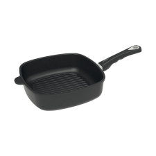 AMT Gastroguss négyzet alakú serpenyő, indukcióra alkalmas, hosszúság: 260 mm, grill alj edény
