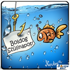 AN-PE 32 Kft Születésnapi hűtőmágnes, Boldog szülinapot, horgász hűtőmágnes