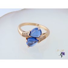  Anada antiallergén kék köves gyűrű-18K gyűrű