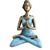 Ancient Yoga Lady Szobrocska - Bronz &amp; Türkiz 24cm