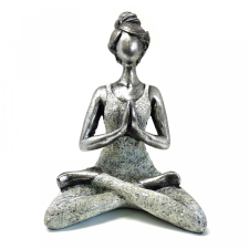 Ancient Yoga Lady Szobrocska - Ezüst & Fehér24cm dekoráció