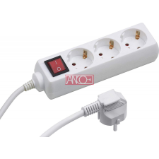 Anco Asztali elosztó 3-as, kapcsolóval, 1,4m hosszabbító, elosztó