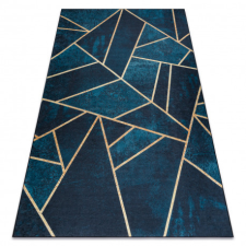  ANDRE 1173 mosható szőnyeg mozaik, geometriai csúszásgátló - türkiz / arany 80x150 cm lakástextília