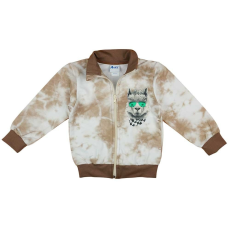 Andrea Kft. Cipzáras batikolt fiú kardigán láma mintával 122 (01122)