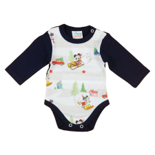 Andrea Kft. Disney Mickey és Minnie karácsonyi hosszú ujjú baba body kék kombidressz, body