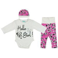 Andrea Kft. Disney Minnie 3 részes (sapka+nadrág+body) szett Hello Girl! babaruha szett