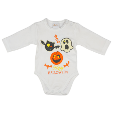 Andrea Kft. Halloween hosszú ujjú baba body fehér kombidressz, body