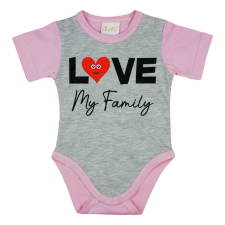 Andrea Kft. Love my family feliratos rövid ujjú baba body 23686902080 kombidressz, body