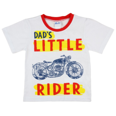 Andrea Kft. Motoros kisfiú fehér pamut póló 20912009128