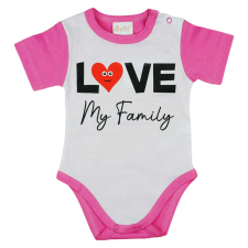 Andrea Kft. "Love my family" feliratos rövid ujjú baba body pink kombidressz, body