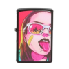 Angelo Angel Benzines öngyújtó fekete színű - Napszemüveges női arc mintával