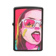 Angelo Angel Benzines öngyújtó fekete színű - Napszemüveges női arc mintával öngyújtó