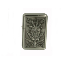Angelo Angel Fém Benzin Öngyújtó – 3D kenderlevél mintás - 1 öngyújtó