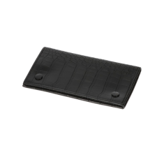 Angelo finomvágású dohánytartó tárca fekete, kívül patentkapcsokkal, műanyag béléssel, 3 cipzárral cigaretta tárca