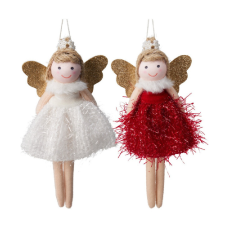  Angyal akasztós textil 17cm dekorációs kellék