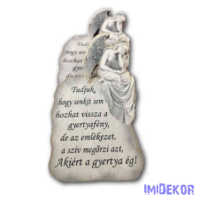 Angyal kőtáblával, idézettel 12x9cm - Tudjuk… dekorációs kellék