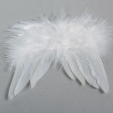  Angyalszárny akasztós tollas 9,5cm fehér dekorációs kellék