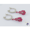 Aniccca antiallergén csüngős fülbevaló pink kövekkel-rodium