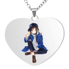 Anime cool girl medál lánccal, választható több formában és színben nyaklánc
