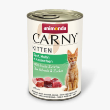 Animonda Carny Kitten beef,chicken, Rabbit - konzerv (marha,csirke,nyúl) kölyök macskák részére (400g) macskaeledel