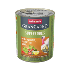 Animonda GranCarno Adult (superfood) konzerv - Felnőtt kutyák részére, pulyka, mángold, csipkebogyó, lenmagolaj (800g) kutyaeledel