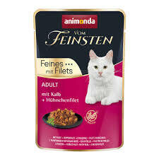 Animonda Vom Feinsten Feines Filets (borjú, csirkemellfilé) alutasakos macskák részére (85g) macskaeledel