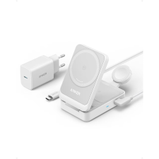Anker MagGo 3in1 Vezeték nélküli Töltő Apple készülékek részére - Fehér (25W) mobiltelefon kellék