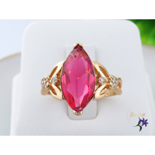  Anni antiallergén pink köves győrű-18K gyűrű