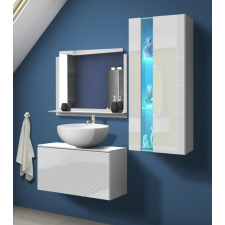 Anrallogin Venezia Alius A34 fürdőszobabútor szett + mosdókagyló + szifon (fényes fehér) fürdőszoba bútor