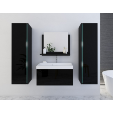 Anrallogin Venezia Dream II. fürdőszobabútor szett + mosdókagyló + szifon - 80 cm (fényes fekete) fürdőszoba bútor