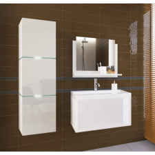 Anrallogin Venezia Ibiza I. fürdőszobabútor szett + mosdókagyló + szifon (fényes fehér) fürdőszoba bútor