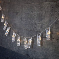 ANRO LED Csipeszes LED fényfüzér 20 ledes (3 méter) - meleg fehér izzó