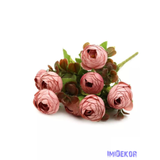  Antik boglárka 9 fejes csokor 39 cm - Mályva dekoráció