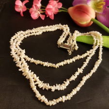  Antik édesvízi tenyésztett gyöngy nyakék 3 soros /77/ ékszer szett