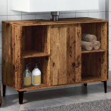  Antik fa színű szerelt fa mosdószekrény 80 x 33 x 60 cm fürdőszoba bútor