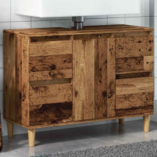 Antik fa színű szerelt fa mosdószekrény 80 x 33 x 60 cm fürdőszoba bútor