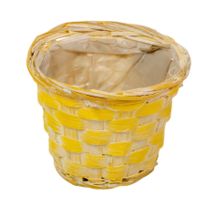  Antikolt bambusz kaspó sárga 11,5x9cm dekorációs kellék