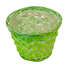  Antikolt bambusz kaspó zöld D15cm M11cm dekorációs kellék