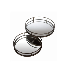  Antracit színű kör alakú tálca dekoráció