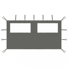  Antracitszürke ablakos pavilonfal 4 x 2 m kerti bútor