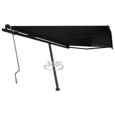 Antracitszürke kézzel kihúzható póznás napellenző 450 x 350 cm kerti bútor