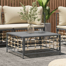  antracitszürke polyrattan kerti asztal 70 x 70 x 34 cm kerti bútor