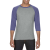 ANVIL AN6755 3/4 ujjú tri-blend férfi póló Anvil, Heather Grey/Heather Blue-S