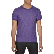 ANVIL AN988 rövid ujjú férfi póló kontrasztos szegélyekkel Anvil, Heather Purple/Purple-L