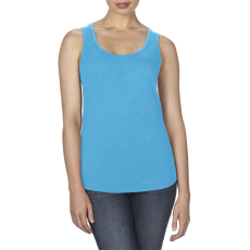 ANVIL ANL6751 ívelt aljjú sporthátú ujjatlan női póló-trikó Anvil, Heather Caribbean Blue-XL